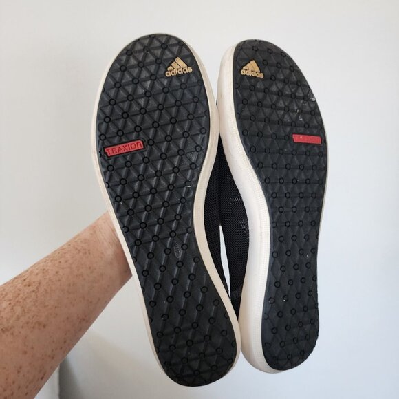 Adidas Ballet Flats Womens 8.5 Black Boat Slip Ons D67012 - Picture 3 of 5